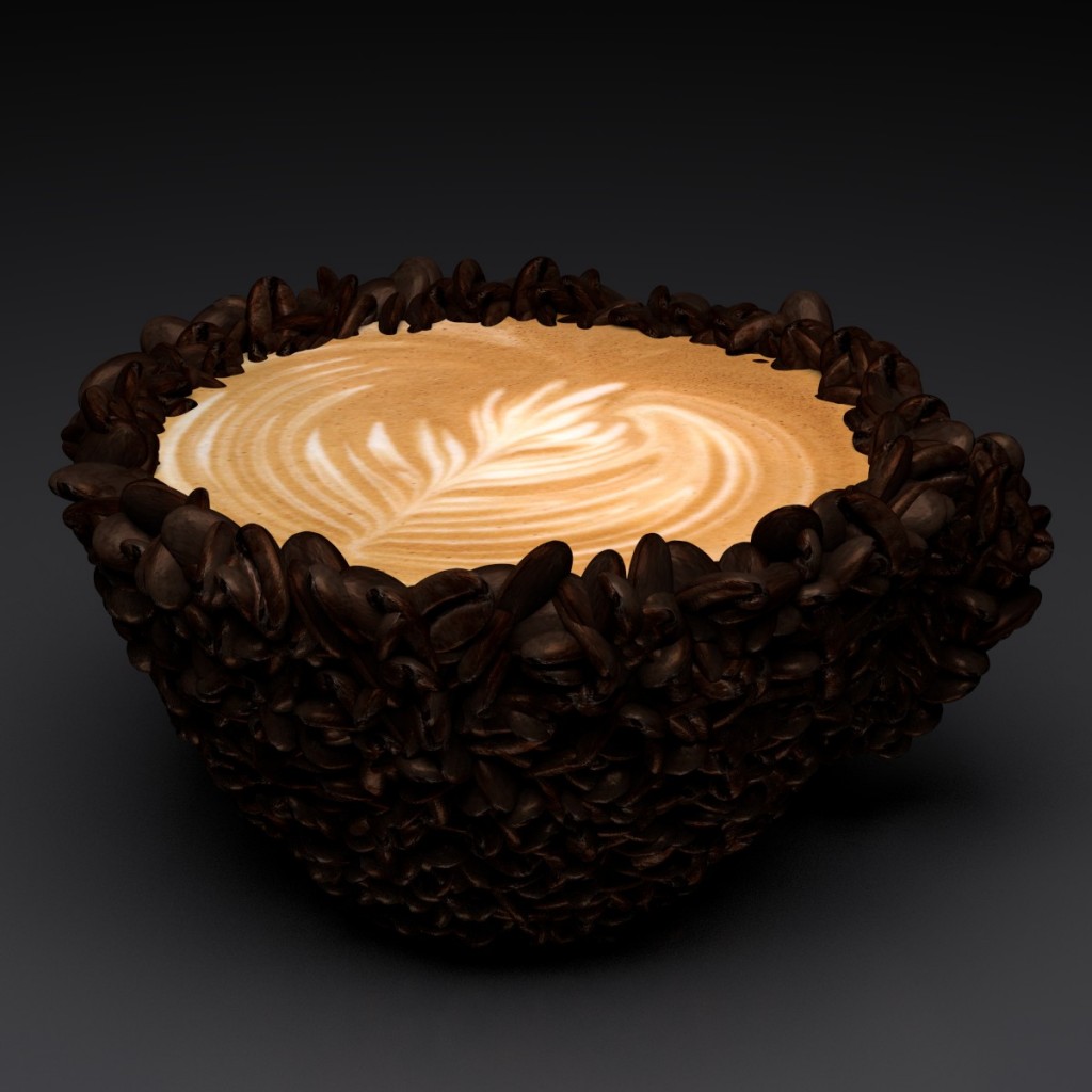 Coffee Beans Cup with Coffee Art preview image 1